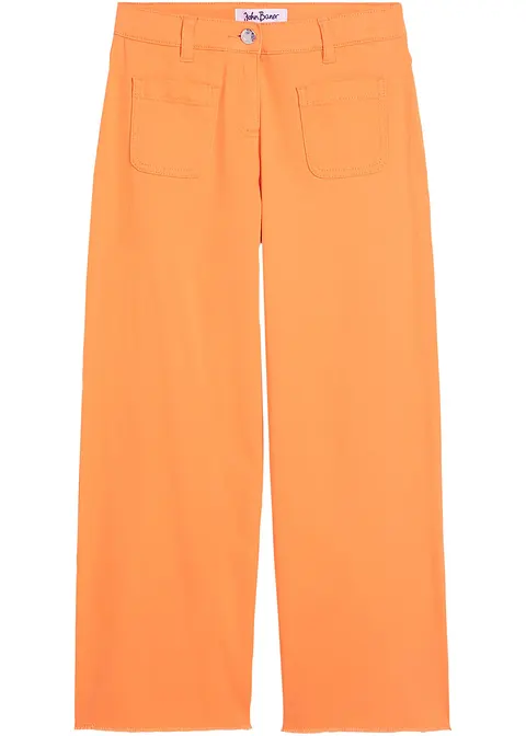 Mädchen Twillhose mit weitem Bein in orange von vorne - John Baner JEANSWEAR