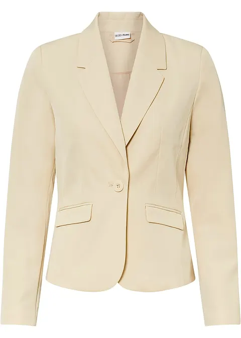 Kurzblazer in beige von vorne - bonprix