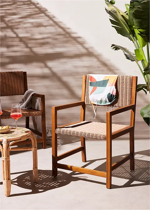 Gartenstuhl (Doppelpack 2-tlg. Set) in beige von vorne - bpc living bonprix collection