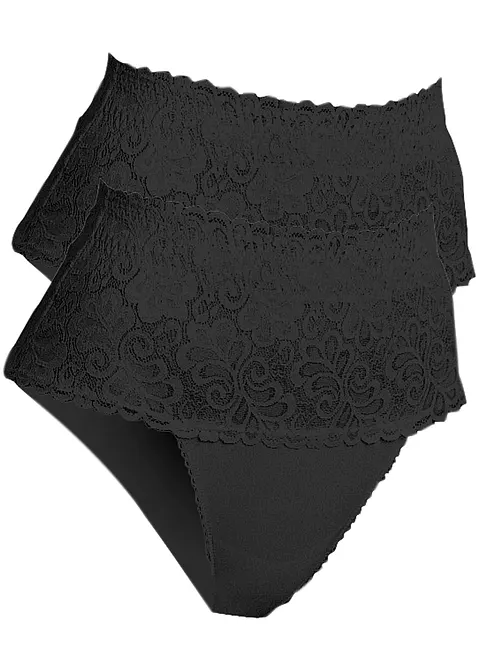 Shape Slip mit starker Formkraft (2er Pack) in schwarz von vorne - bonprix