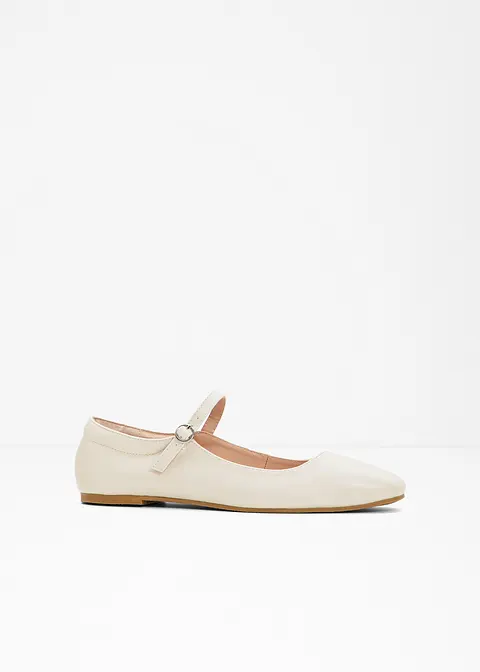 Ballerina in beige von vorne - bonprix