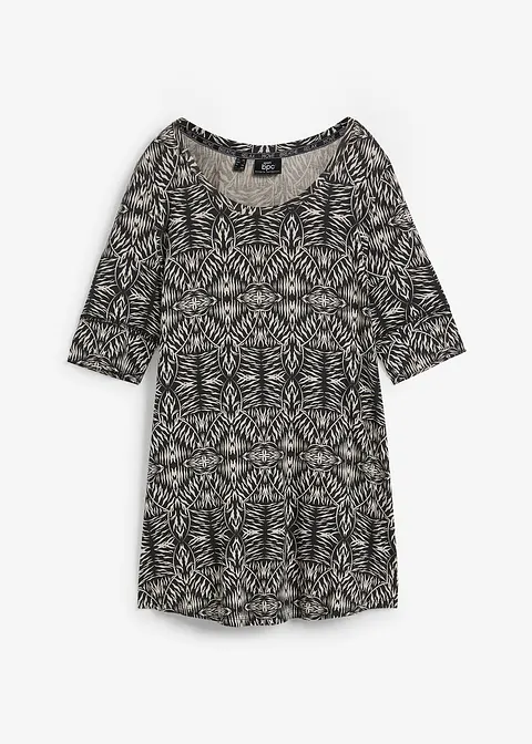 Shirt aus softem Viskose-Mix in schwarz von vorne - bonprix