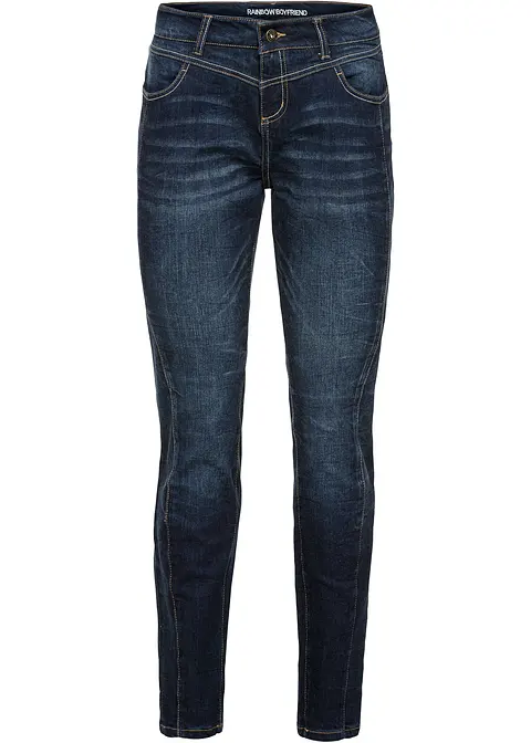 Boyfriend-Jeans in blau von vorne - bonprix