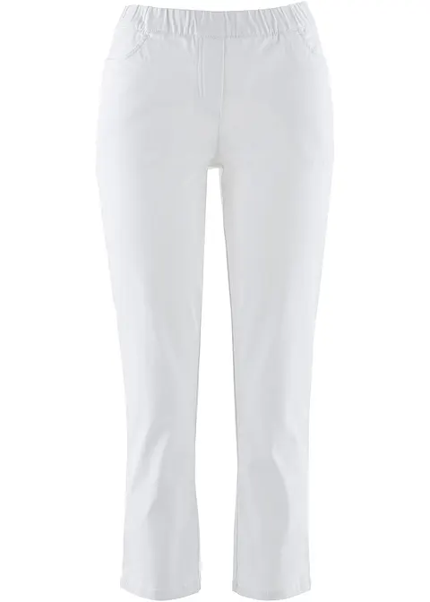 7/8 Schlupfhose mit Stretch in weiß von vorne - bonprix