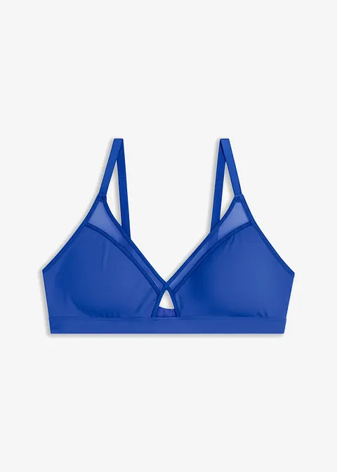 Wattiertes Feel Comfort Seamless Bralette in blau von vorne - bonprix