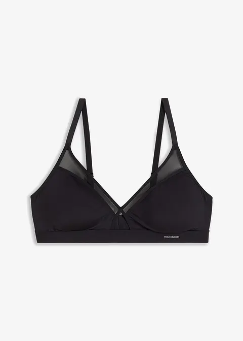 Wattiertes Feel Comfort Seamless Bralette in schwarz von vorne - bonprix