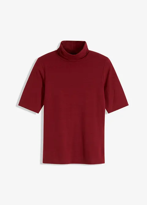 Shirt mit Rollkragen in rot von vorne - bonprix