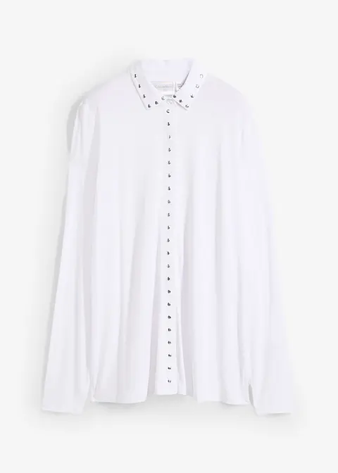 Shirtbluse mit Nieten in weiß von vorne - bonprix