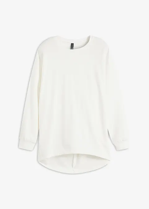 Oversize-Sweatshirt aus reiner Baumwolle in weiß von vorne - bonprix