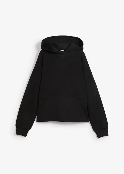 Oversized Kapuzensweatshirt in schwarz von vorne - bonprix