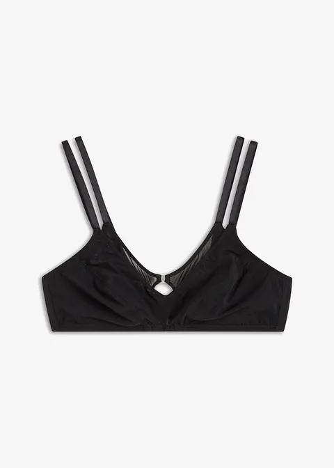 Bralette ohne Bügel in schwarz von vorne - bonprix