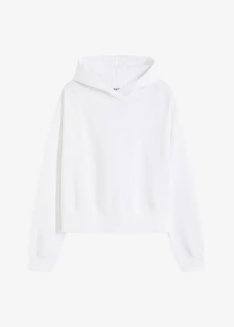 Cropped Hoodie in weiß von vorne - bonprix