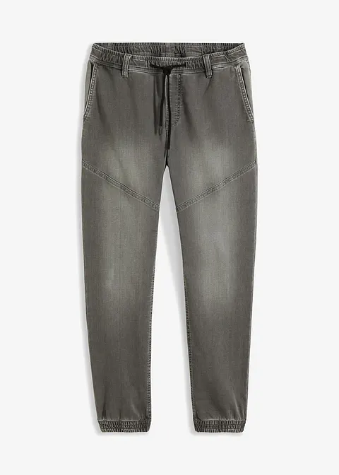 Regular Fit Jeans-Jogger mit Komfortbund, Straight in grau von vorne - bonprix