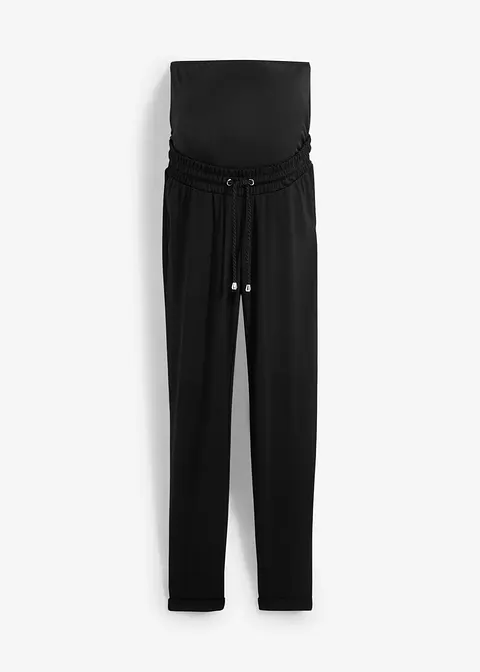 Umstands-Schlupfhose mit elastischem Bund in schwarz von vorne - bonprix