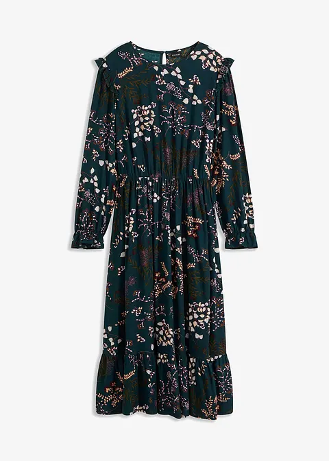 Midikleid aus reiner Viskose in grün von vorne - bonprix