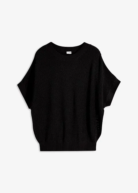 Oversize-Pullover in schwarz von vorne - bonprix