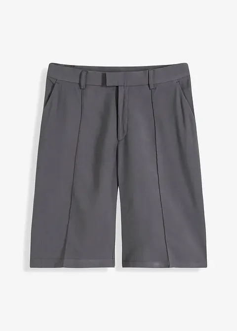 Bermudahose mit Bundfalten in grau von vorne - bonprix