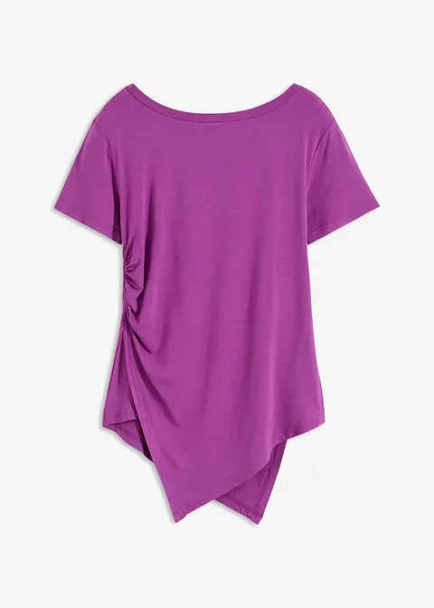 Asymmetrisches Shirt in lila von vorne - bonprix