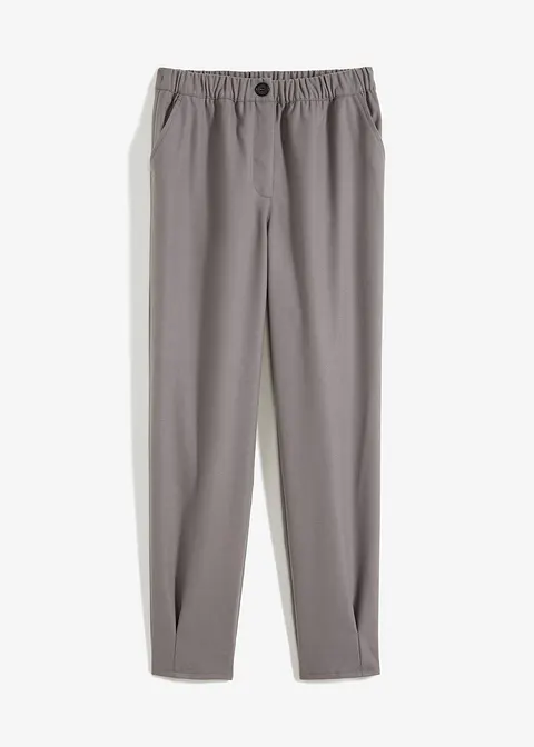 Chino-Hose in Wolloptik in grau von vorne - bonprix