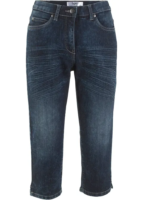 Straight Jeans, Mid Waist, Stretch in blau von vorne - bonprix