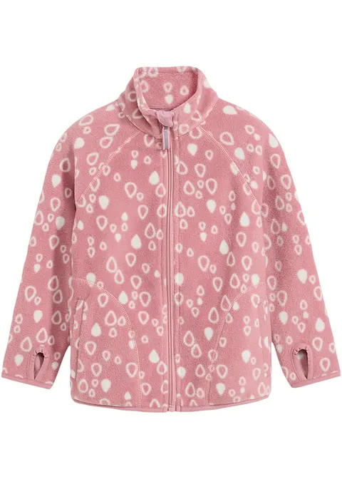 Mädchen Fleecejacke in rosa von vorne - bonprix