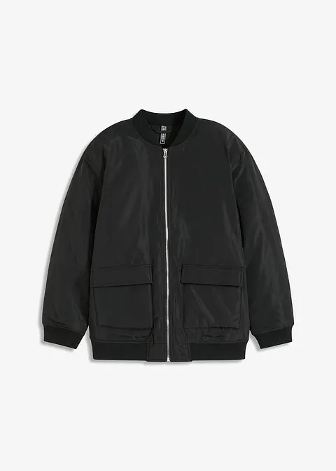 Blouson Oversized in schwarz von vorne - bonprix