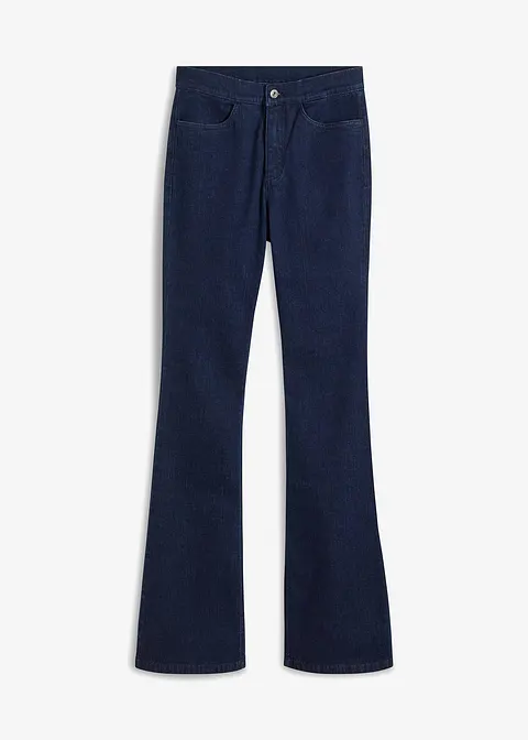 Flared Jeans High Waist in blau von vorne - bonprix