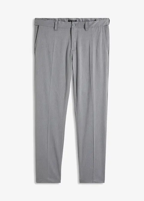 Loose Fit Chino mit Bügelfalte, Straight in grau von vorne - bonprix