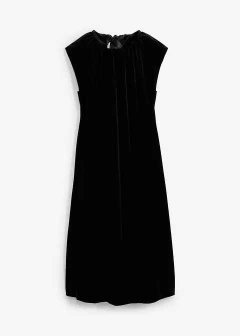 Samtkleid in schwarz von vorne - bonprix