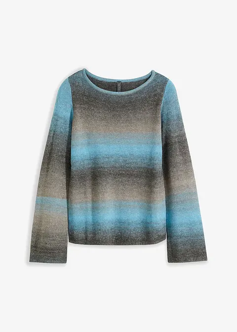 Pullover mit Farbverlauf in blau von vorne - bonprix