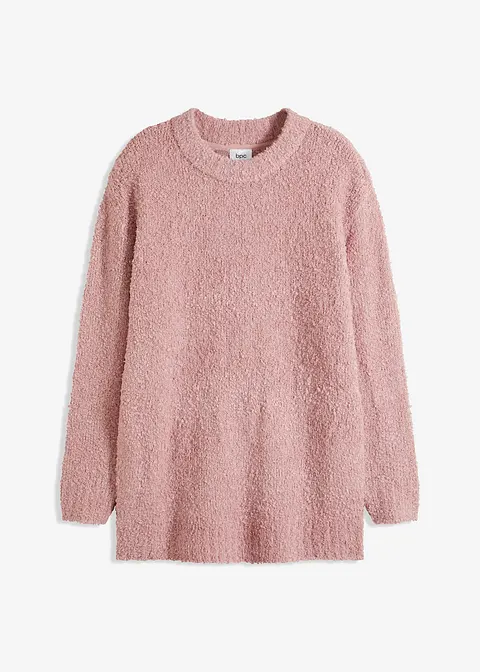 Oversize-Pullover aus Bouclé in lila von vorne - bonprix