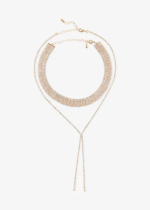 Choker & Kette (2-tlg.Set) in gold von vorne - bonprix