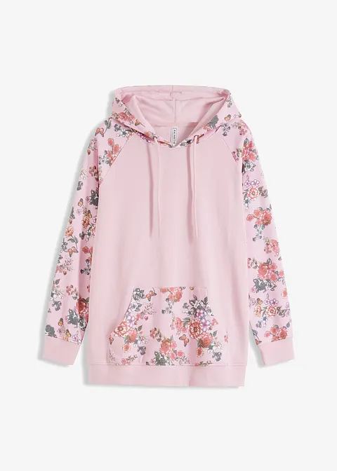 Kapuzensweatshirt in rosa von vorne - bonprix