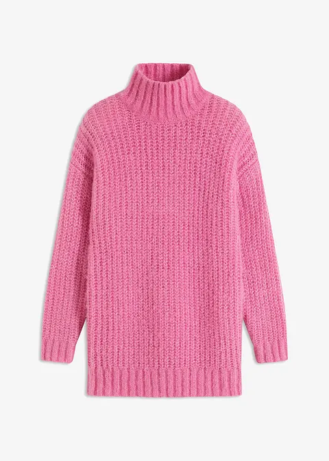 Long-Pullover in pink von vorne - bonprix