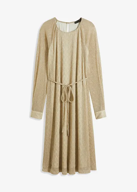 Midikleid in beige von vorne - bonprix