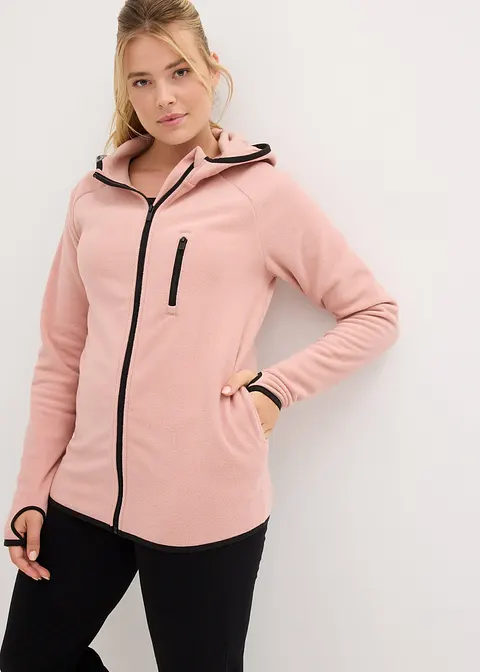 Thermo Fleecejacke in rosa von vorne (im Anschnitt) - bonprix