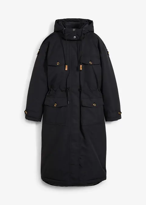 Wintermantel, 2in1 Optik in schwarz von vorne - bonprix