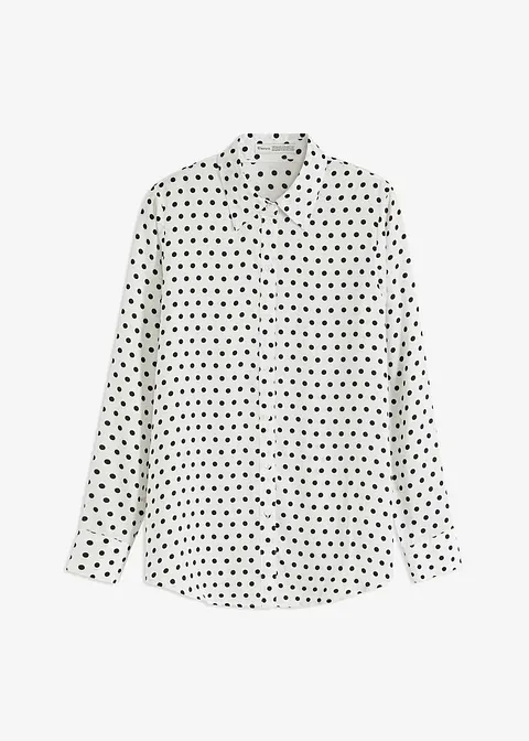 Bluse aus feinem Satin in weiß von vorne - bonprix