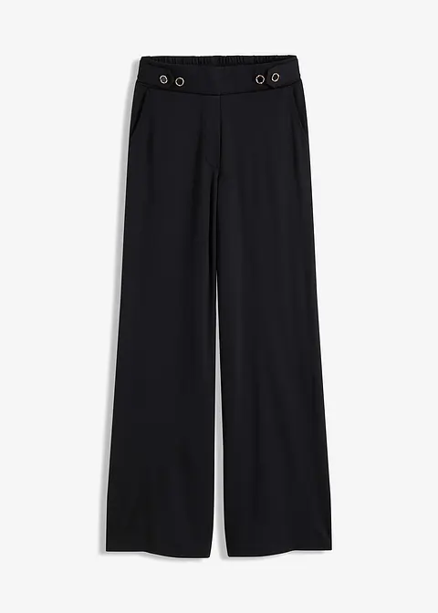 Jersey-Hose mit dekorativem Riegel in schwarz von vorne - bonprix