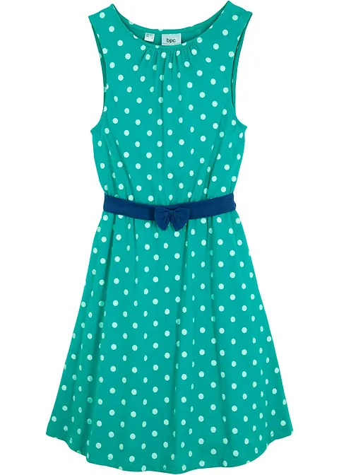 Jerseykleid aus reiner Bio-Baumwolle in grün von vorne - bonprix