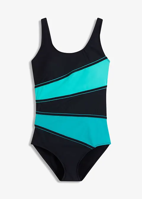Shape Badeanzug starke Formkraft in schwarz von vorne - bonprix