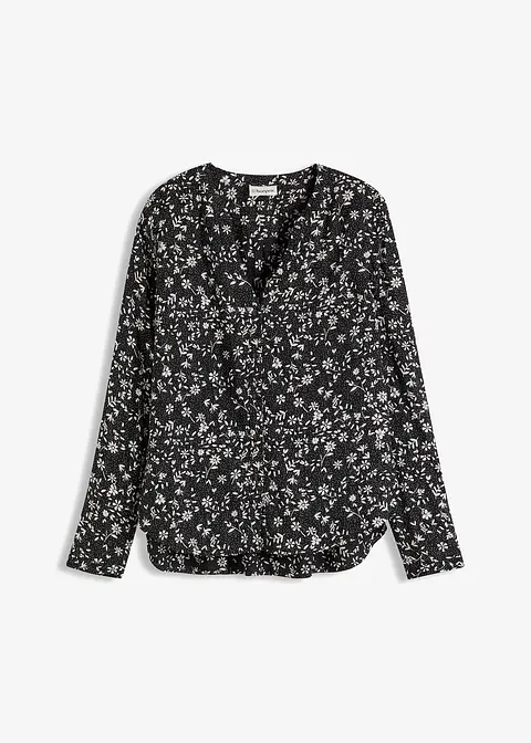 Bluse in schwarz von vorne - bonprix