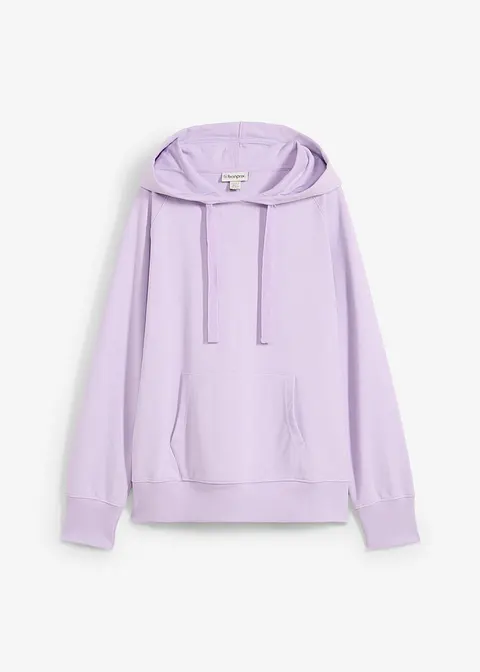 Hoodie mit Seitenschlitzen in lila von vorne - bonprix