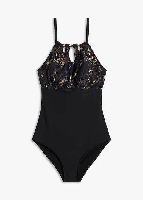Shape Badeanzug mittlere Formkraft in schwarz von vorne - bonprix