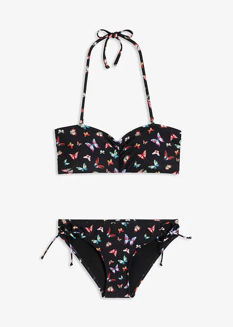 Bandeau Bikini (2-tlg. Set) in schwarz von vorne - bonprix