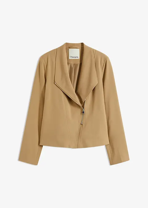 Blouson-Jacke in Biker-Form in braun von vorne - bonprix
