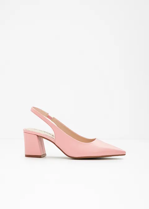 Sling Rosa 38 Modischer Sling Pumps mit schönem Blockabsatz - rosa | bonprix