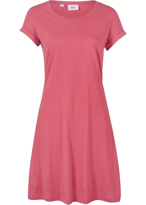 Shirtkleid aus reiner Bio-Baumwolle in pink von vorne - bonprix