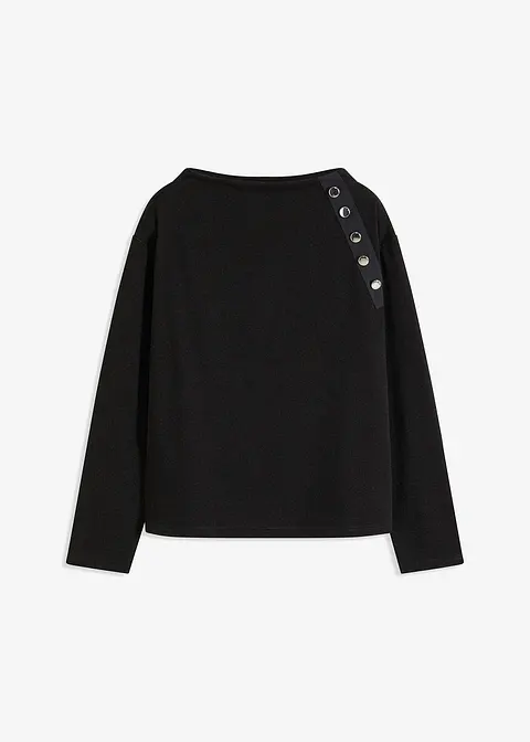 Sweatshirt in schwarz von vorne - bonprix