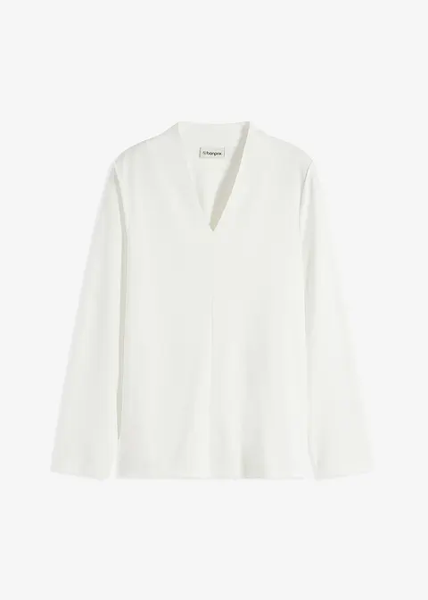 Langarmshirt in weiß von vorne - bonprix